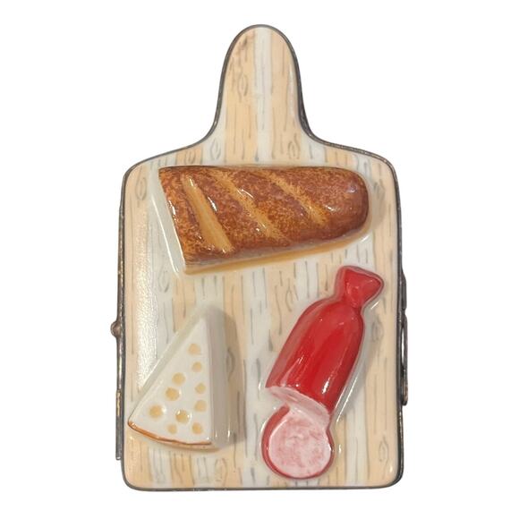 Vintage & Rare Limoges Porcelain Trinket Box - Charcuterie Tray